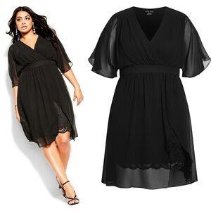 NWT City Chic 14 Black Love Affair Dress LBD Little Black Dress